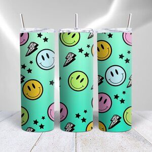 Retro Smiley Face Metal Insulated Tumbler